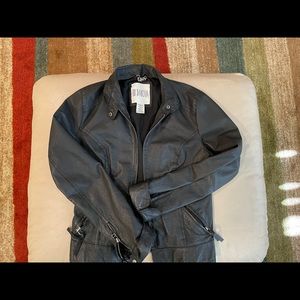 Matte black leather jacket